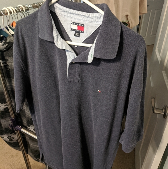 Tommy Hilfiger polo navy heathered size XL - Picture 2 of 5